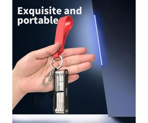 Andoer 10-en-1 Outil multifonction pliable pour photographe, comprenant une clé, un tournevis et une pochette de rangement.