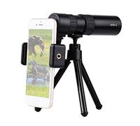 Andoer 10X-300X Mini télescope monoculaire BAK4 Prismes Life résistant à l'eau avec support de téléphone Mini trépied Sac de transport pour observer des paysages d'oiseaux, faune sauvage, concert,