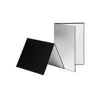 Andoer 3-en-1 Photographie Carton Carton Pliant Photographie Réflecteur Diffuseur (Noir + Blanc + Argent) pour Nature Morte Produit Alimentaire Prise de Photo