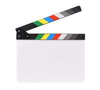 Andoer 30 * 24cm Film Acrylique Clins Directeurs de Cinéma Clapper Board Slate Cut Action Scene Blank Clap Board Effaçable à Sec avec des bâtons Multicolores