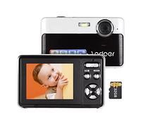 Andoer 4K Appareil Photo Numérique Compact Caméscope 48MP Écran IPS 2,4 Pouces Zoom Numérique 16X Anti-Shake Smile Capture Batterie Flash Intégrée avec Carte Mémoire 32 Go Cadeau de Noël