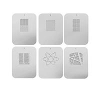 Andoer 6 pièces/ensemble Gobos Cartes graphiques Plaques métalliques avec des motifs vides pour Snoot optique Conique Focus Condensateur Art Effets spéciaux Faisceau de lumière Photographie