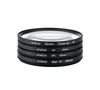 Andoer 62mm UV+CPL+Close-Up+4 +Star 8-Point Filter Circular Filter Kit Circular Polarizer Filter Macro Close-Up Star 8-Point Filter with Bag for Nikon for Canon Pentax Sony DSLR Camera