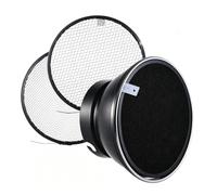 'Andoer 7 180 mm Elinchrom réflecteur standard Mont Diffuseur Abat-jour avec 10 ° 30 ° 50 ° Grille nid d'abeille pour Elinchrom Mount Studio Strobe Flash Speedlite