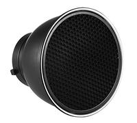 Andoer 7 Pouces Standard en Réflecteur Diffuseur Plat Lampe avec 60° Grille Nid d'abeille pour Fixation Bowens pour Flash Studio Strobe Speedlite (Réflecteur)