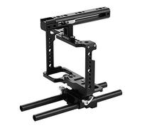 Andoer Accessoires vidéo Kit de cage pour appareil photo plein format avec support de base de poignée Support de caméra avec trous de filetage d'extension Équipement de film pour le montage de