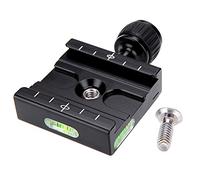 Andoer Adaptateur Square Plate Clamp avec Gradienter pour Plaque de Sortie Rapide pour trépied à tête sphérique Arca Swiss RRS Wimberley