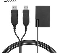 Andoer Alimentation USB double coupleur DC de rechange DR-E17 Batterie de rechange pour Canon 77D 200D 750D 760D 800D Appareils photo