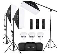 Andoer Andoer Studio Photography Light Kit Softbox Light Set avec 85W 2800K-5700K Bicolore Température LED Light 50x70cm Softbox 2M Light Stand Télécommande Bras de flèche Sac de transpor
