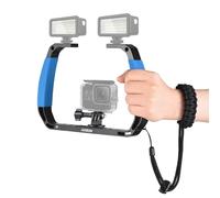 Andoer Appareil de plongée sous-marine, stabilisateur de main pour caméra d'action avec supports de griffes, dragonne, compatible avec GoPro Hero 12/11/10, DJI Osmo Action 4/3/2, Insta360, bleu