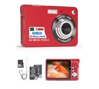 Andoer Appareil photo numérique 48 MP TFT 2,8" - Mise au point automatique - Zoom numérique 16x - Fonction anti-tremblement - Détection des visages - Enregistrement de sourire - Avec 2 batteries -