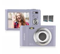 Andoer-Appareil photo numérique avec cartes mémoire,48MP,2.7K,32 Go,HD,anti-tremblement,n'aime 16X,mise au point automatique,écran 2.4 pouces,mémoire arc-en-ciel 128 Go - Type 48MP 2.7K Purple