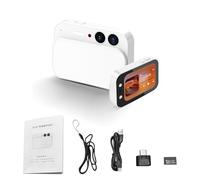 Andoer Appareil photo numérique point-and-shoot, zoom 16x, caméra CCD anti-tremblement avec carte mémoire de 32 Go, pour garçons, filles, enfants (blanc)