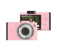 Andoer Appareil photo numérique portable 4K CCD 48 MP écran IPS anti-tremblement, zoom 16x, mise au point automatique avec batterie flash, anniversaire pour adolescents, étudiants, amis