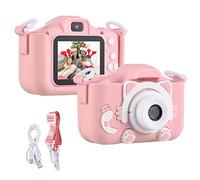 Andoer Appareil photo numérique pour enfants 1080P 2,0 pouces Appareil photo photo pour enfants avec sangle, cadeaux idéaux pour enfants filles de 3 à 10 ans, rose chat