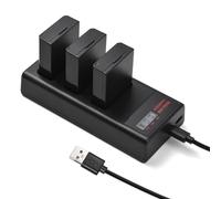 Andoer Batterie de rechange LP-E10, chargeur 3 emplacements avec 3 batteries 2300 mAh compatible avec Canon EOS Rebel T3/T5/T6/T7/T100 Kiss X50/X70/X80/X90/appareils photo numériques