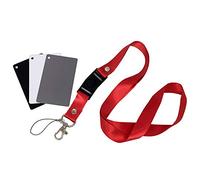 Andoer Blanc Noir 18% Cartes de Balance de Couleur Grise Carte Grise numérique avec Tour de Cou Appareil Photo Reflex numérique Accessoire de Photographie de Carte de Balance des Blancs