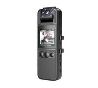 Andoer Caméra corporelle 1080p avec enregistrement audio et vidéo Caméra corporelle portable Mini webcam objectif rotatif à 180° Vision nocturne infrarouge avec clip arrière sangle de cou