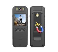 Andoer Caméra corporelle 2K avec enregistrement audio et vidéo Caméra corporelle portable Caméra WiFi Caméscope avec objectif rotatif à 180° Clip arrière magnétique Support de vélo pour application de