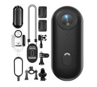 Andoer Caméra d'action 4K 30 fps WiFi, objectif 120°, batterie intégrée, cordon magnétique, clip arrière, étui étanche, accessoires de montage pour activités de plein air