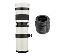 Andoer Caméra MF Super Téléobjectif Zoom F/8.3-16 420-800mm T2 Mount avec RF-Mount Adapter Ring 1/4 Thread Remplacement pour EOS R/ R3/ R5/ R5C/ R6/ RP RF-Mount Cameras