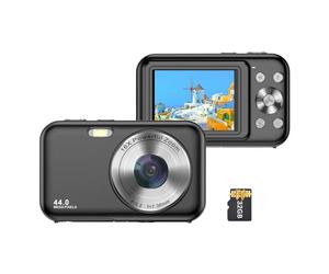 Andoer Caméra Numérique Portable Caméscope 1080p 44mp Zoom Numérique 16x Mise Au Feu Automatique Anti-Vibration Pour Enfants Garçons Filles Adolescentes Étudiants