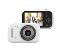 Andoer Caméscope numérique 4K 48 MP - Écran de 6,1 cm - Zoom numérique 16x - Anti-tremblement - Détection de visage - Effet beauté - Détection de mouvement - Batterie flash intégrée - Blanc