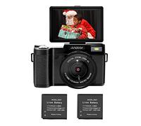 Andoer CD-R2 Caméra vidéo numérique Full HD 2,7 K 30 MP Écran rotatif 3 pouces Zoom numérique 4x avec flash 2 piles