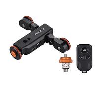 Andoer Chariot de Caméra Viéo sans Fil à 3 Roues Chariot Coulissant pour Appareil Photo Rechargeable Mini Voiture de Chariot électrique Motorisée à 3 Vitesses avec télécommande Compatible Caméscope