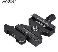 Andoer CL-50LS Attache rapide en alliage d'aluminium avec levier réglable Type de bouton Trou de vis 1/4 "& 3/8" Compatible pour Arca Schweizer Standard Plaque de fixation rapide Trépied à bille