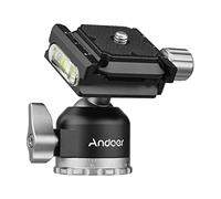 Andoer Compact Panorama Ballhead Adaptateur de Montage sur trépied Mini rotule avec Plaque à dégagement Rapide Connecteur à vis 1/4 Pouce Usinage CNC en Alliage d'aluminium Capacité de Charge de 5 kg