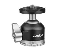 Andoer Compact Panorama Ballhead Adaptateur pour trépied Connecteur à vis de 1/4 pouce Mini tête à bille en alliage d'aluminium Usinage CNC 5 kg / 11 lb Capacité de charge