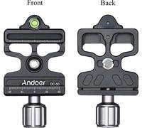 Andoer DC-50 Professionnel Universel en alliage d'aluminium Type de bouton d'attache rapide 1/4 "& 3/8" Trou de vis Compatible pour Arca Swiss Standard et pour Manfrotto 200PL Plateau rapide