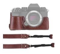 Andoer Demi-étui pour appareil photo Fuji XS10 - En cuir synthétique - Avec ouverture pour bandoulière sur la partie inférieure et poignée - Pour appareil photo, café