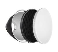 Andoer Diffuseur réflecteur de 22,4 cm avec grille nid d'abeille de 60 ° et chiffon doux blanc, réflecteur standard avec support Bowens, forme de lampe pour photographie, flash de studio, Speedlite