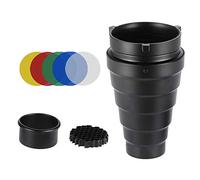 Andoer en métal Conique Snoot avec Grille nid d'abeille 5 pcs Kit de filtres de Couleur pour Bowens Mont Studio Strobe Monobloc Photographie Flash