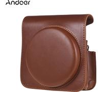 Andoer Etui en cuirPolyuréthaneavec sangle réglable pour appareil photo instantané Fujifilm Instax Square SQ6 Marron