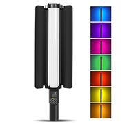 Andoer Handheld RGB Light Tube LED Video Light Wand with Barndoor 3000K-6500K Dimmable 18 Lighti Effects Built-in Battery for Vlog Live Streaming Product Portrait Photography