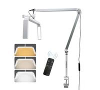Andoer HD-M16X Lampe vidéo LED de bureau pliable en demi-lune 3200 K-5600 K avec pince en C, support de bureau, trépied de lumière pour salon de beauté, maquillage, streaming en direct
