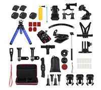 Andoer Kit d'accessoires de caméra d'action 50 en 1 pour GoPro Hero 10 9 8 Max 7 6 5 Insta360 Xiaomi YI avec étui de transport