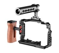 Andoer Kit de cage d'appareil photo en alliage d'aluminium avec poignée en bois pour Sony A7R III/A7 II/A7III
