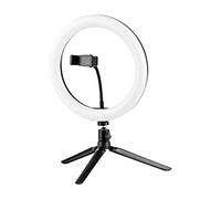 Andoer Kit de streaming vidéo avec anneau LED de 25,4 cm, tête sphérique, mini trépied, obturateur à distance avec support de téléphone