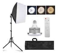 Andoer Kit d'éclairage de boîte à lumière pour photographie de studio, comprenant une lumière LED bicolore de 85 W + une boîte à lumière de 40 x 40 cm + un support d'éclairage de 1,7 m + une télécomma