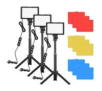 Andoer Kit d'éclairage de vidéoconférence USB avec lumières vidéo LED 5600K Dimmable trépieds de Bureau Adaptateur de Montage Rotatif à 180 Degrees filtres de Couleur