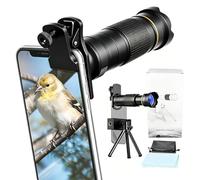 Andoer Kit téléobjectif 36x avec Mini trépied, Clip de téléphone, Support, Sac à lentilles, Chiffon de Nettoyage pour randonnée, Camping, Observation de la Faune, Lune, Sport, Jeu, Concert