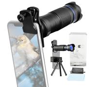 Andoer Kit téléobjectif 36x avec Mini trépied, Clip de téléphone, Support, Sac à lentilles, Chiffon de Nettoyage pour randonnée, Camping, Observation de la Faune, Lune, Sport, Jeu, Concert