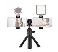 Andoer Kit vidéo Multifonctionnel pour Smartphone Comprenant Un Support de trépied Universel pour téléphone avec Deux Supports de téléphone 4 Supports de Chaussures Froides trépied de Bureau