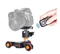 Andoer L4 PRO Dolly vidéo pour caméra motorisée avec indication d'échelle Télécommande 3 vitesses réglables pour appareil photo reflex numérique Smartphone + adaptateur de montage à rotule