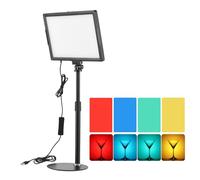 Andoer Lampe vidéo LED, 15 W, lumière vidéo 3000 K à 6500 K à intensité variable, lumière continue avec trépied, alimentation via USB, pour streaming en direct, enregistrement vidéo, réunions en