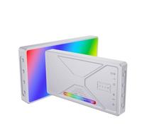 Andoer Lampe vidéo LED RVB - Lumière pour appareil photo - 225 perles LED - Lumière vidéo à intensité variable - 2500 K-9900 K - Rechargeable - Avec support pour chaussures froides - Pour smartphones
